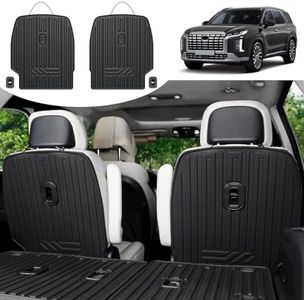 HOUCLEMIC Second Row Backrest Mats for 2020-2025 Hyundai Palisade, All Weather TPE Seat Back Covers Kick Mats for Hyundai Palisade Accessories-7 Passenger Only