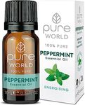 Pure World Peppermint Essential Oil 10ML Therapeutic Grade 100% Pure & Undiluted for Bath, Massage, Diffuser, Aromapathy