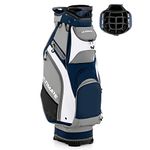 Tangkula 11” Golf Cart Bag with 14 Way Top Dividers, Lightweight & Portable Golf Club Cart Bag with 7 Zippered Pockets, Rain Hood, Shoulder Strap, Umbrella Holder, Ideal for Men & Women (Navy Blue)