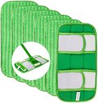 Antoble Reusable Pads Compatible with Flash Speedmop - Washable Microfiber Mop Pad Refills by Turbo - 12 Inch Floor Cleaning Mop Head Pads Work Wet and Dry - 6 Pack