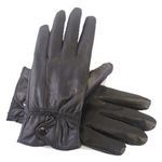 Ladies Thermal Lined Soft Leather Warm Winter Gloves M/L Black