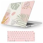 Fancity Case Compatible with MacBook Air 13 Inch 2017, Model A1466 A1369 Hard Plastic Cover Matte Protective Case with Keyboard Cover for Old 2010-2017 Air 13.3 Inch Without Touch ID, Flow Leaf