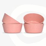 Eha Set Of 4 Earth-Friendly Small Curry Bowls For Kitchen|175 Ml|Made With Bamboo Fibers & Rice Husk|Microwave Safe Bowl|For Hot & Cold Serving Bowl Set|Innocent, Pink