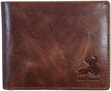 Bull Armour Genuine Leather Men Wallet RFID Bifold Vintage Brown Western Wallets