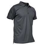 KEFITEVD Men's Quick Dry Polo Tees Lightweight Golf T Shirts Summer Short Sleeve Tops,Grey,3XL