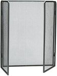 Mind Reader 3-Panel Fireplace Screen, Folding, Indoor Outdoor, Stand Alone, Metal Mesh, 26.25" L x 0.25" W x 24" H, Black