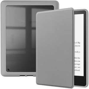 T Tersely Crystal Clear Back Smart Slimshell Leather Case for Kindle Paperwhite (11th Generation-2021, 6.8 inch) or Signature Edition, Transparent Shockproof Hard Cover with Auto Sleep/Wake - Gray