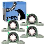 PGN - UCP205-16 Pillow Block Mounted Ball Bearing - 1" Bore - Solid Cast Iron Base - Self Aligning (4 Pack)