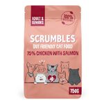 Scrumbles All Natural Dry Cat Food With 75% Chicken and Fresh Salmon, High Protein Food for Adults And Seniors, 750 g