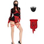 Ainiel Ninja Costume Women With Mask Ninja Adult Costume for Womens Full Set for Halloween Dress Up