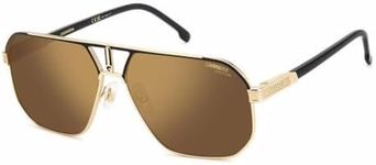 Carrera CA1062/S I46 62MM Matte Black-Gold/YL Gold High Contrast Polarized Square Sunglasses for Men + BUNDLE With Designer iWear Complimentary Eyewear Kit