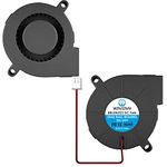 WINSINN 5015 Blower Fan 24V, 3D Printer 24 Volt Fans Blower Turbine Turbo Dual Ball Bearing, Brushless Cooling 50mmx15mm 2PIN (Pack of 2Pcs)