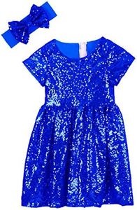 Cilucu Flower Girl Dress Baby Toddlers Sequin Dress Kids Party Dress Bridesmaid Wedding Gown, Royal Blue, 6