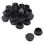 Jersvimc 25Pcs 3/4 Inch(19mm) Black Hole Plug Plastic Hole Cover, Round End Cap Plug Flush Type Tube Insert Plug Pipe Post Plug Panel Plug for Chair Furniture Glide Protectors