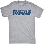 Toddler Ask Me Why Im Jawsome Jaws Shark Flip Up T Shirt for Kids Funny Toddler Shirts Shark T Shirt for Toddler Funny Flip T Shirt Toddler Graphic Tees Light Grey 4T