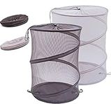 2 Pack Mesh Collapsible Laundry Baskets - Pop up Laundry Hamper Bins - Folding Washing Basket with Handles for Clothes Tidy Storage