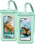 Spigen TPU Aqua Shield Floating Waterproof Cover Case A610,Ipx8 Waterproof Phone Case For iPhone 15 Pro Max And More,Samsung Galaxy S24 Ultra,Pixel 7A And Up To 8.2Inch-Mint(2 Pack)