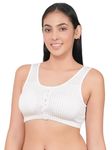 Jalodari Women's Cotton New Moms Front Padded Open Feeding Bra Maternity Baby Nursing Plus Size (in, Alpha, 3XL, Plus, White)