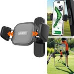 A2C Golf Cart Phone Holder Strong Magnetic Alloy Base with Drawstring Pouch Compatible with EZGO/Club Car/Yamaha, Selfie for Golf Swing Training Course, One-Hand Pick & Place, 360 Degrees Rotatable