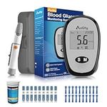 Blood Sugar Monitor,Blood Glucose Monitor Meter,Blood Sugar Tester with Ketone and Hypo Warning,Blood Glucose Monitor with Test Strips x 25 and Lancet x 25,Diabetes,UK-mmol/L