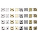 Magnetic Button, 16set 14mm Plum Blossom Magnetic Sewing Clasps Snaps for Clothes, Handbag,leather Sewing DIY Craft (Gold, Silver, Black, Bronze)