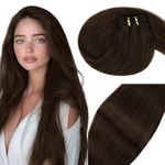 Vivien Brown Sew in Hair Extensions Real Human Hair 18 Inch 100 Grams Brunette Hair Weft Human Hair Extensions Sew in Dark Brown Bundles Human Hair