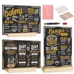 Desi Rang 8 Pcs Small Chalkboard Signs with Stand 8x10 Inch Wooden Table Top Chalk Board Message Menu Display 2 Side 2 Angle 2 Style Placement for Cafe Restaurant Shop Hotel Office Party Décor Supply