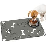 Absorbent Pet Feeding Mat, 30 X 50cm Waterproof Dog Cat Food Mat Non Slip Pet Food Mat No Stains Quick Dry Cat Mats for Food Bowls Pet Friendly & Durable Food Water Mats for Floors, 1