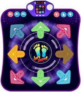 Dance Mat for 3-12 Year Old Girls & Boys - Birthday Gifts for 4 5 6 7 8 Year Old Girl - Girl Toys for Ages 4-5 6-7 - Electronic Dance Pad with Light Up 8 Button & Wireless Bluetooth & 7 Game Modes