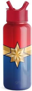 Simple Modern Marvel Captain Marvel Water Bottle with Straw Lid Vacuum Insulated Stainless Steel Metal Thermos | Gifts for Women Men Reusable Leak Proof Flask | Summit Collection | 32oz Captain Marvel