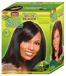 African Pride Olive Miracle Deep Conditioning No-Lye Relaxer - Regular Kit 4-Count