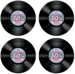 Beistle 54072 4-Pack Record Cutouts, 13-1/2-Inch