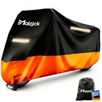 Maizjok® Motorbike Cover Waterproof Outdoor, Motorcycle Cover Heavy Duty 210D Rain UV Dust Indoor, All Weather Covering for Street/Sport/Adventure/Cruiser/Touring Motorbike (108.3 x 41.3 x 49.2 in)