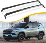 EZREXPM 220lbs Cross Bar Roof Rack Fit for Jeep Compass 2018-2025 Cargo Bar Carrier Crossbar Rooftop Accessories (with Side Roof Rails)