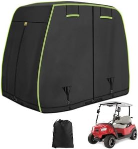Golf Cart Covers 4 Passenger Fits for EZGO, Club Car, Yamaha Golf Cart, 420D Oxford Waterproof Golf Cart Covers with Reflective Strips, For Outdoor Windproof, Dustproof Golf Cart Cover 2/4 Passenger
