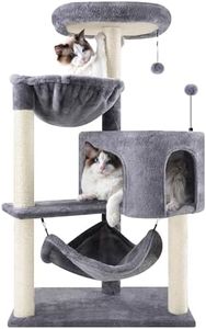 ROYPET 39.37" Newest Cat Tree with Cat Condo Hanging Bed and Big Hammock, Grey