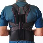 CMC-PROGEAR Back Support Brace Posture Corrector,Adjustable Back Straightener Support Brace for Men and Women - Shoulder Lumbar Belt for Pain Relief and Posture Enhancement (S/M)