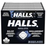 HALLS Regular Cough Drops, Throat Lozenges, Sore Throat Relief, Mentho-Lyptus, 9 Lozenges