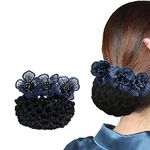 MAYCREATE Hair Snood Net, Flower Hair Bun Accessories For Women, Clip Hair Net For Women For Bun, Mesh Bun Maker For Hair, Knit Hair Bun Cover Snood Hairnet For Daily, Work, Dancer, Nurse,Multi