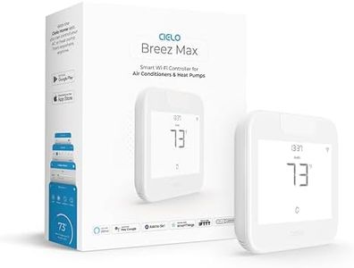 Breez Max | Smart AC Controller | WiFi Thermostat for Mini-Split, Window, Portable ACS/Heat Pumps | AI-Based Tech | Free App, No Subscriptions | Alexa, Google, Siri Shortcuts, IFTTT (White)