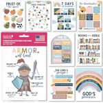 9 Boho Sunday School Decorations For Classroom - Sunday School Posters, Christian Posters, Christian Classroom Decor, Books Of The Bible Poster, 10 Commandments For Kids, Bible Timeline Chart