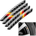 muekzru 4PCS Universal Wheel Sticker,3D Tricolor Flag Emblem Badge for All Models,Universal Carbon Fiber Wheel Protection,Germany Flag Emblem for Audi BMW Mercedes Benz Volkswagen Accessories