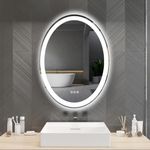 Vanity Mirror with Lights, Oval LED Mirror Light for Bathroom with Anti-Fog & 3 Colors Mode, Wall-Mounted Dimmable Bathroom Mirror with Backlit Lit (Oval, 28X20)