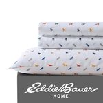 Eddie Bauer Kids - Queen Sheets, Stain Resistant Kids Bedding, Ideal for Toddler Bedding Set (Buddy The Dog White, Queen)