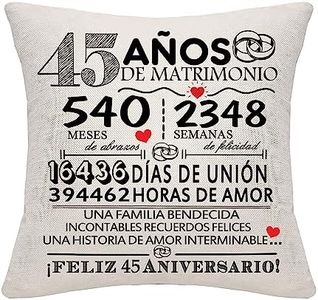 Regalo 45 Años de Matrimonio 45º Aniversario de Boda Funda de Cojín Recuerdo Decoración Regalo para Parejas Padres Mujeres Hombres Mamá Papá Esposo Esposa Abuela Abuelo Tío Amigos(45º Aniversario)