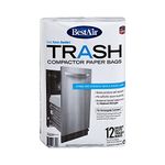 BestAir Heavy Duty Trash Compactor Bags, 16 D x 9 W x 17-inches H, Pack of 1, 12 Bags (Update Version)