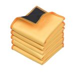 Eco-Fused Microfiber Cleaning Cloths Double-Sided - 5 Pack - 6.6 x 6.2 inch - Microfiber and Suede Cloth for Smartphones, LCD TV, Tablets, Laptop Screens, Camera Lenses (Yellow)