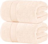 Oakias 600 GSM Bath Sheets 2 Pack Sea Salt 35x70 Bath Towels - 100% Ring Spun Cotton Soft Extra Large Bathroom Towels - Highly Absorbent & Quick Dry Jumbo Towels - Shower Towels for Hotels, Gym & Spa