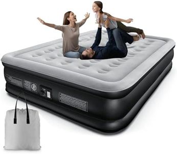 QZTHOU Queen Size Air Bed, Inflatable Bed with Built-in Pump, 3 Mins Quick Self-Inflation/Deflation Air Mattress, Blow Up Bed for Home Portable Camping Travel 203 * 157 * 47cm 300kg MAX