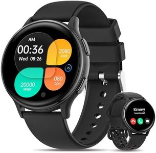 HASAKEI Montre Connectée Femme Homme, 1.27" HD Smartwatch avec Appel Bluetooth, 2 Sangles, 400+ Cadrans, Suivi des Sommeil/Indice UV/SpO2, 70+ Modes Sportifs Montre Sport Étanche IP68 iOS Android Noir